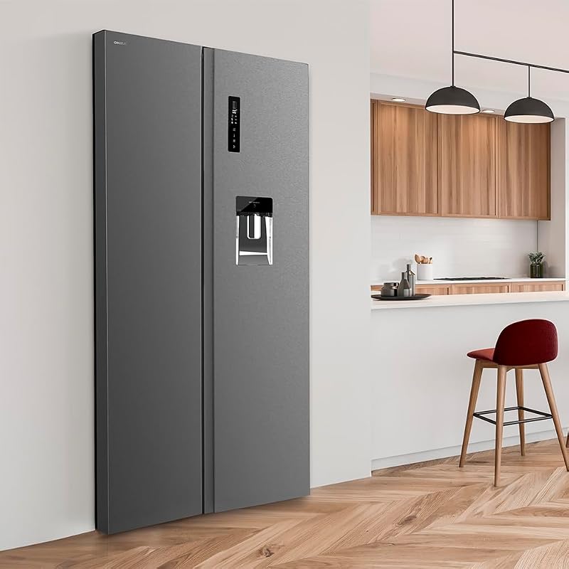Frigorífico Americano de 559 Litros Bolero CoolMarket SBS 562 Dark D. 177 cm de Alto y 90 cm Ancho, Clase D, Sistema Multi Air Flow, Total No frost, Motor Inverter Plus