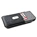 Dockem Luxe Wallet Sleeve for iPhone 11 Pro (5.8) & iPhone Xs/X: Synthetic Leather Card Case in Twill Canvas Style: Ultra Slim Pouch Cover with 2 Card Holder Slots [Black/Grey]