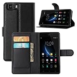 DOOGEE X5 Case, Doogee X5 Pro Case, Fettion Premium PU Leather Wallet Phone Cases Flip Cover with Stand Card Holder for Doogee X5 / Doogee X5 Pro Smartphone (Wallet - Black)
