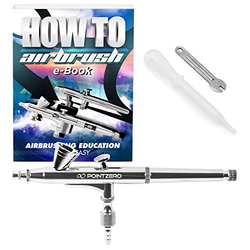 PointZero Dual-action 2cc Gravity-feed Airbrush Set - 0.2mm Nozzle