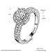 FENDINA Womens Wedding Engagement Ring Classic Solitaire Eternity Love Promise Rings for Her Anniversary Gift Bands - 18K White Gold Plated & CZ Crystal - 8