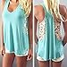 GONKOMA Women Summer Lace Vest T Shirt Casual Blouse Tank Tops (L, Pink) (S, Blue)