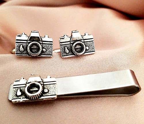 Amazon.com: Camera lens cufflinks and tie clip bar set