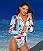 Funnygirl Womens Fashion printing Rashguard Long Sleeve Zip UV Protection Print Surfing Swimsuit Swimwear Bathing Suits, Colors, L(US:10-12)