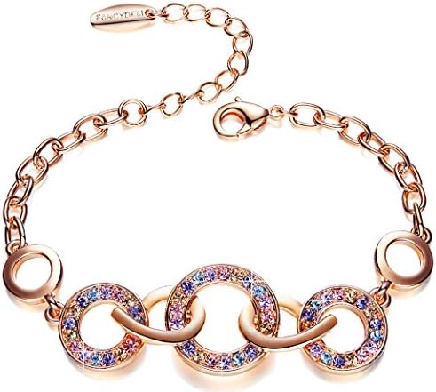 Fancydeli Women Circle Crystals Link Bracelet "Love Under the Stars" Gifts for mother Mom