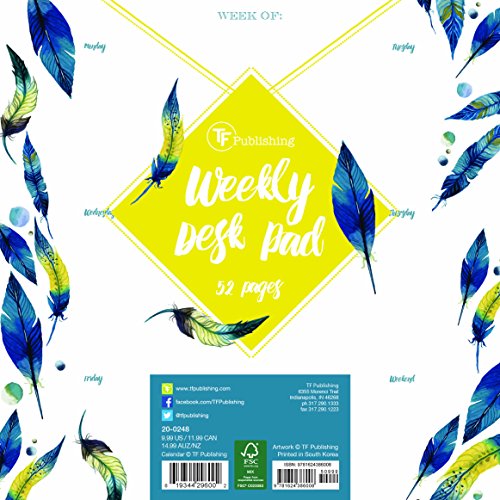 Peacock Feathers Weekly Desk Pad by