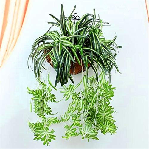 ZJJZH Artificial Decorative Flowers Simulation Fake Green Plant Decoration Artificial Wall Hanging Plant Accessories Hanging Plastic Flower Hanging Basket Floral Hanging Orchid Artificial Flowers.