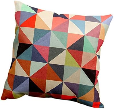 Miracle4ever Canvas Decorative Cushion Covers Sofa Chair Seat Throw Pillow Case Square 18X18 Inch