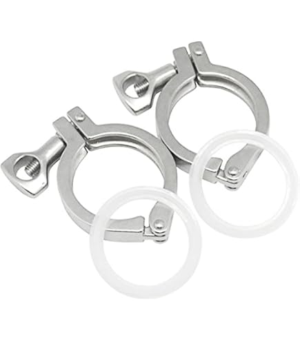 Produktbild von PATIKIL Sanitary Clamp Single Pin 304 Edelstahl – Für TC-Rohre OD 2,5 Zoll, Mit Flügelmutter Und Silikondichtung, Für Lebensmittel-, Getränke- & Chemieindustrie
