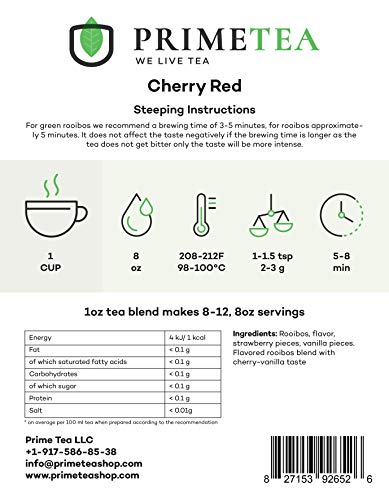 image for Prime Tea ROOIBOS TEA - 2 Ounce ≈ 30 servings - Delicious Vegan Caff