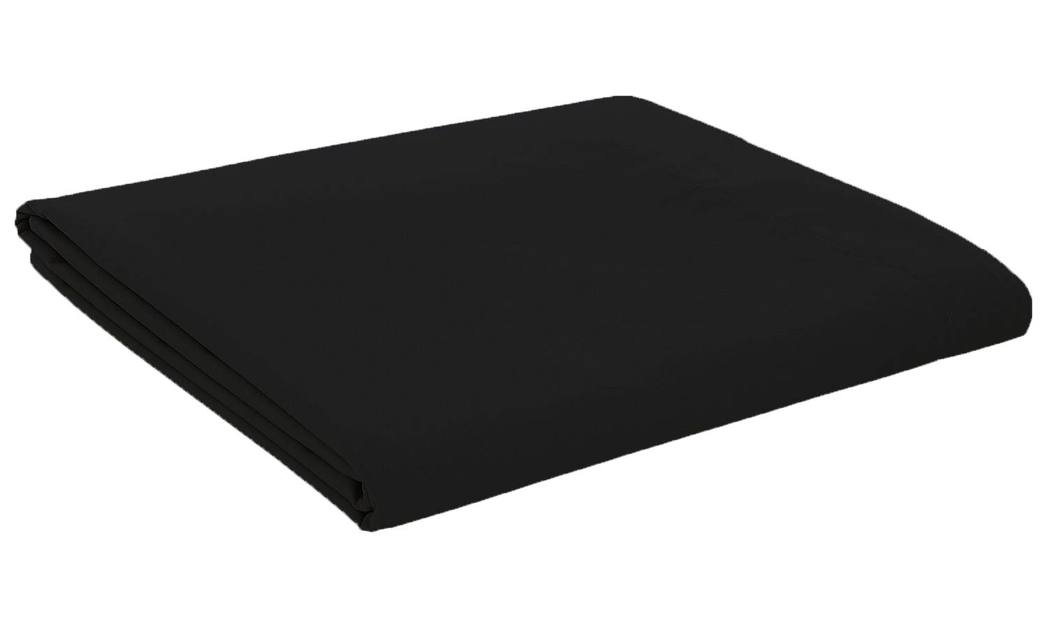 AmigoZone Easycare Pollycotton Percal Flat Sheet, Double - Black