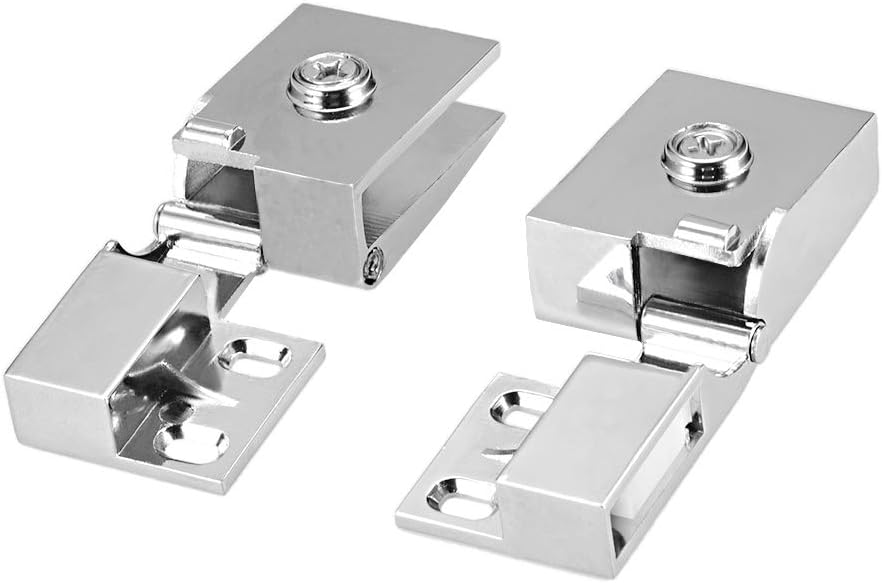 Ferretería sourcing map Bisagra de cristal vidrio para puerta de cierre