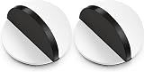 Hotop Self-Adhesive Floor Door Stop Oval Stainless Steel White 2 Pcs