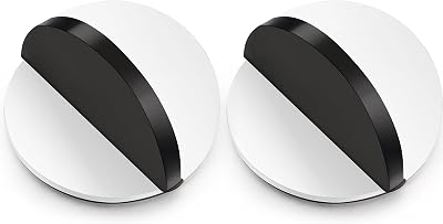 Hotop Self-Adhesive Floor Door Stop Oval Stainless Steel White 2 Pcs