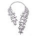 Girl Era Attractive Womens Black/White Full Rhinestone Filigree Flowers Cuff Collar Necklace
