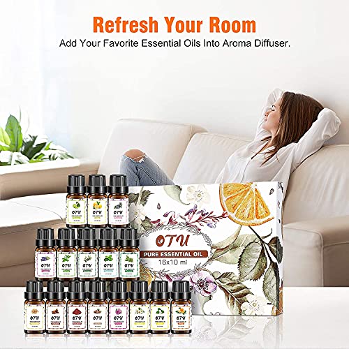 Essential Oils Set, 16 Packs 10Ml OTU Essential Oils Gift Set for
