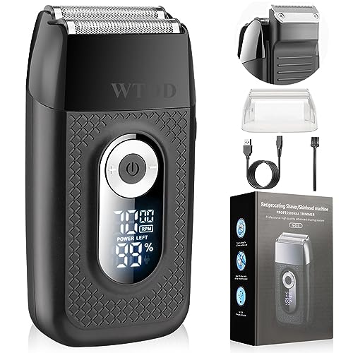 WTDD 2 en 1 Afeitadora Eléctrica para Hombre Con Recortadora De Precisión | Resistente al Agua, Recargable por USB, Maquinilla De Afeitar Led Para Bigote, Maquinillas de Afeitar para de Los Hombres