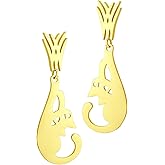 ‎555Jewelry Stainless Steel Cute Hanging Cat Earrings Dangling Drop - Cat Jewelry for Women