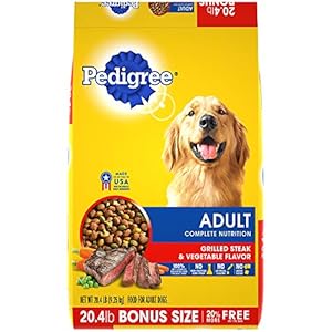 PEDIGREE Adult Complete Nutrition Grilled Steak & Vegetable Flavor Dry Dog Food 20.4 Pounds