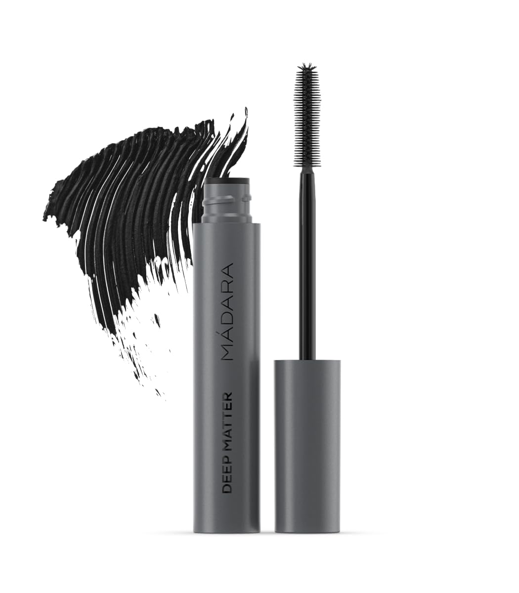 MÁDARA Organic Skincare | Deep Matter Bold Volume Mascara - 8ml, Volumises and defines, Buildable formula, With all-natural pigments, Vegan, Ecocert certified, Recyclable packaging.