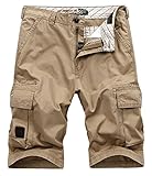 Vcansion Men's Lightweight Cotton Summer Multi Pocket Cargo Shorts