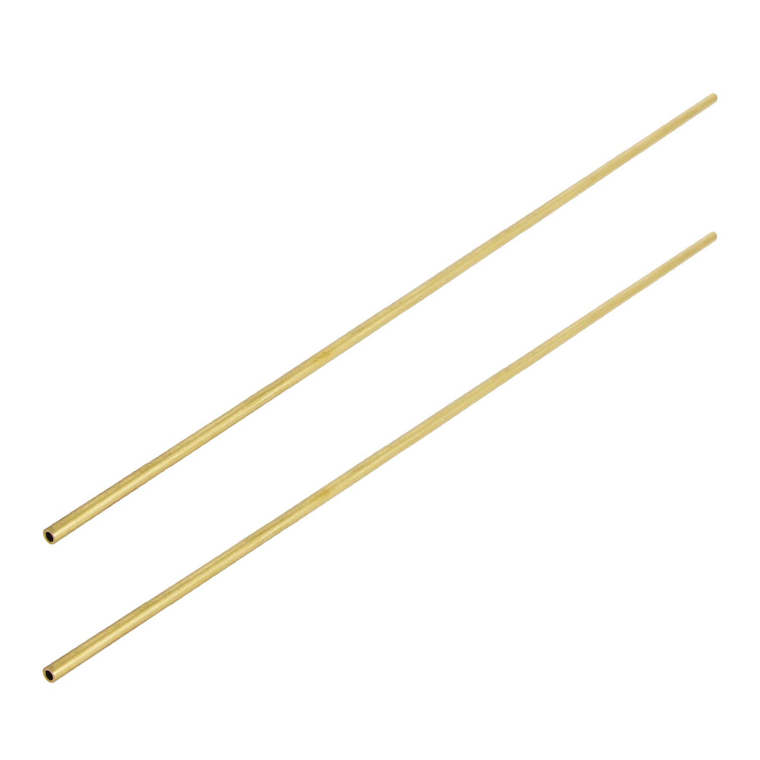 Aopin Brass Round Tube Copper Pipe ID 2mm / 2/25" x OD 3mm / 3/25" Hollow Copper Tubing - 300mm / 1 Ft / 12 in Length for Refrigerator Capillary Tubing, Cooling Systems, Wind Chimes 2 Pcs