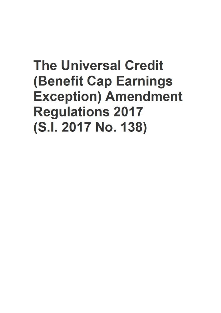 universal credit benefit cap