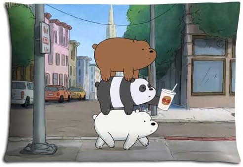 Polyester + Cotton Zippered We Bare Bears Throw Pillow Cases Perfect ODORLESS 20x30 inch 50x76 cm
