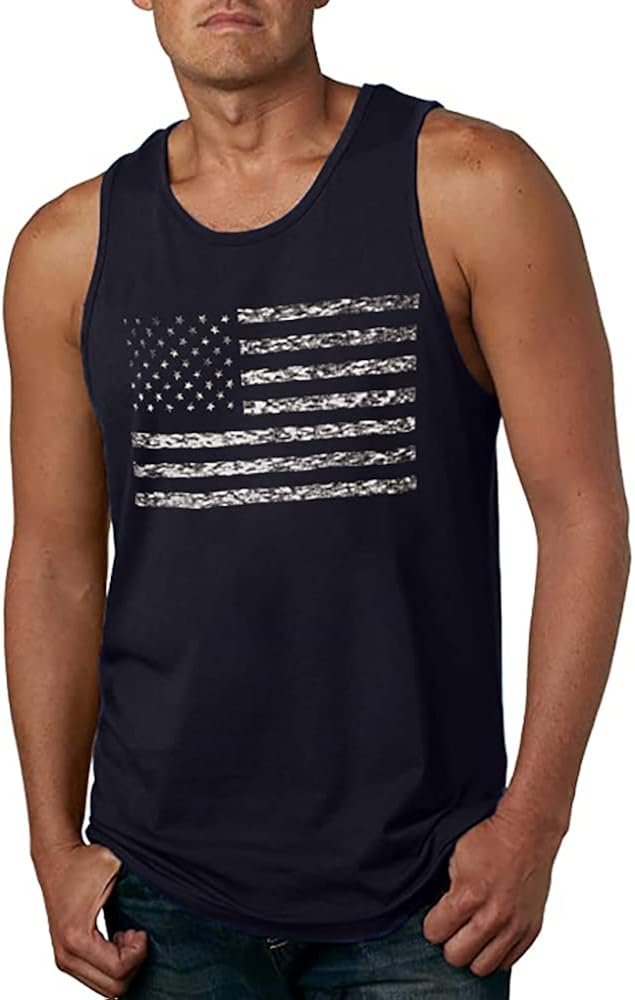 LUKYCILD American Vintage Flag Men Tank Tops Classic Patriot USA Stripes and Star Gift Vest at  Men’s Clothing store