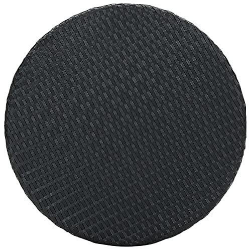 Tidyard Gartentisch Rundtisch Esstisch Rattentisch Balkontisch Beistelltisch Teetisch Terrassetisch Parktisch Kaffeetisch Couchtisch Gartenmöbel Terrassenmöbel Schwarz 60,5x106 cm Poly Rattan – Bild 3