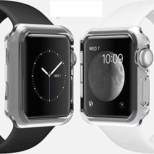 For Apple Watch Case 42mm CaseHQ Thinnest Most Lightweight Screen Protector Case Cover TPU Slim All-around Protective Cases Fit for Apple Watch / Watch Sport / Watch 2015(42mm) Crystal Clear 4Pack