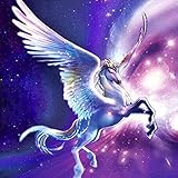 5D Diamond DIY Painting by Number Kits , AxiEr Diamond Crystal Rhinestone Embroidery Paintings Pictures Arts Craft 11.8 x 15.7 Inches(Flying Horse)