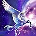 5D Diamond DIY Painting by Number Kits , AxiEr Diamond Crystal Rhinestone Embroidery Paintings Pictures Arts Craft 11.8 x 15.7 Inches(Flying Horse)