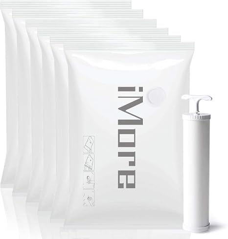 Amazon Imore 布団圧縮袋 6枚入 100 80cm3枚 100 130cm3枚 ポンプ付き 無料交換 Llサイズ 抜群な収納力 ふとん圧縮袋 衣類圧縮袋 密封性高い あっしゅく袋 ふとん 布団収納袋 掃除機対応 収納 引越し 衣替え 真空圧縮バッグ 圧縮袋 オンライン通販