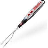 Digital Meat Thermometer Fork for Grilling and BBQ Fast Read Electronic Probes with Ready Alarm Quick Accurate Barbecue Temperature for Steak Chicken Hot Grilled Food