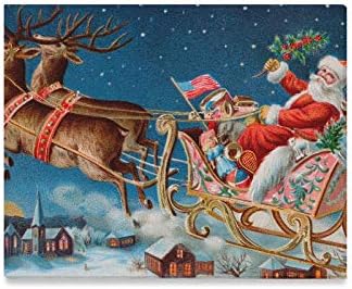 Amazon Vvxxvx ウォールアート 絵画 メリークリスマス ジョリーナイト サンタクロース ライディングトナカイプリント キャンバスに描かれた絵 風景 写真 油絵 自宅 モダン デコレーション プリント リビングルーム アートフレーム ポスター オンライン通販