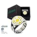 DC Comics Green Lantern Stainless Steel Yellow Enamel Inlay Sinestro Corps Fear Ring