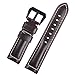 Vintage Leather Watch Band EACHE Watch Strap Oil Wax Genuine Leather Replacement Watchband for Men for Women 22mm Dark Brown Black Large Buckle