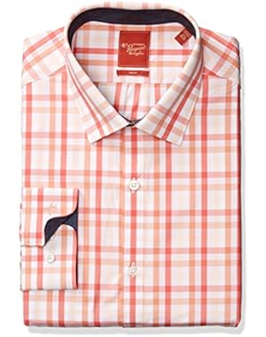 Men's Slim Fit Large Check Dress Shirt