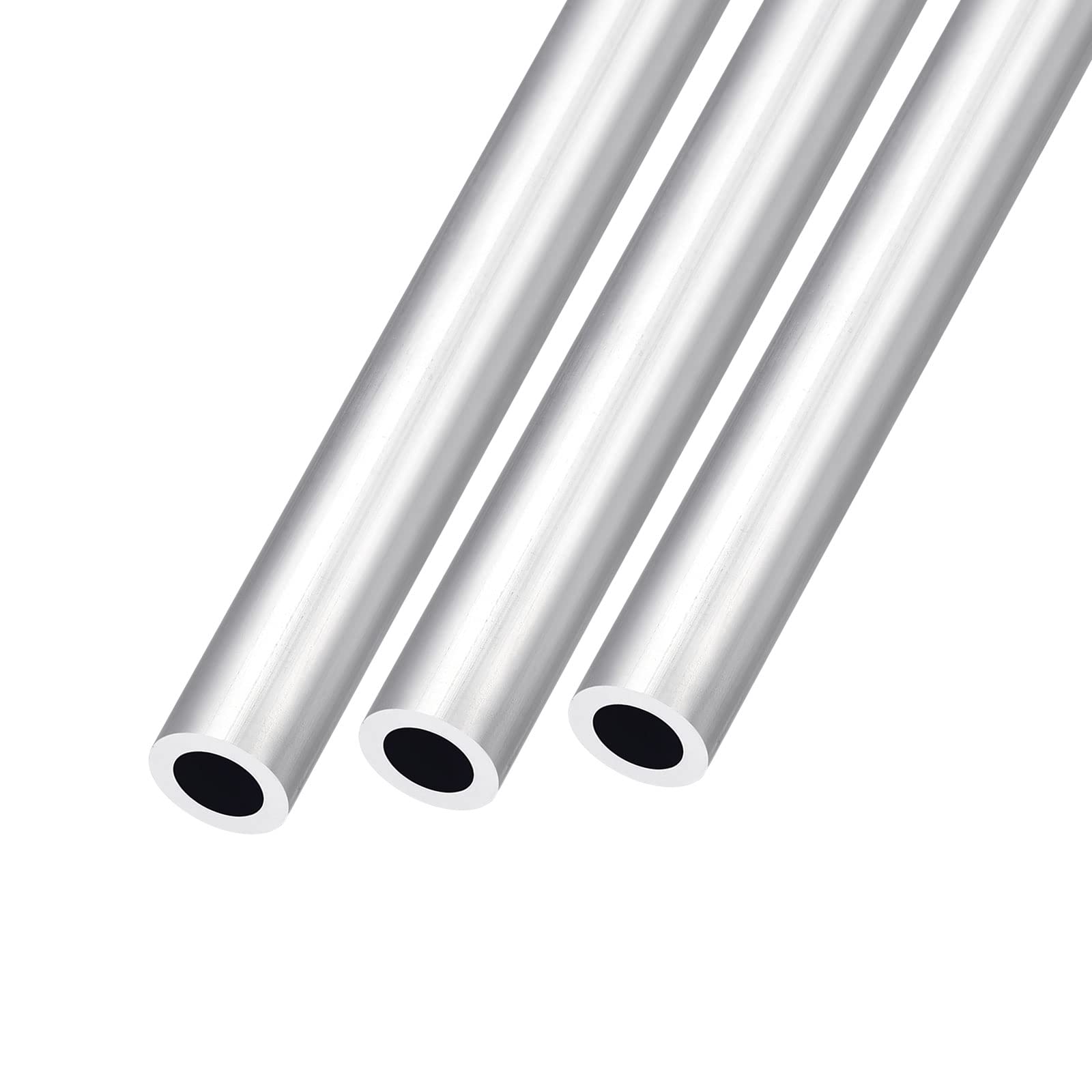 METALLIXITY 6063 Aluminum Tube (12mm OD x 8mm ID x 250mm L) 3Pcs, Aluminum Round Tubing - for Home Furnishing, Machinery, DIY Handicraft