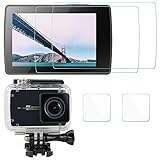 AFUNTA Screen Protector Compatible Xiaomi Yi II 4k Action Camera (for Screen & Protective Case), 2 Pack (4 Pcs) Anti-Scratch Waterproof Tempered Glass Compatible Xiaomi Yi 2 4k Film Accessory