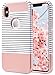 ULAK Dual Layer Case for iPhone X, iPhone Xs Case, Slim Fit Hybrid Hard PC Shell Flexible Shock Absorbing TPU Skin Protective Grip Cover for Apple iPhone X/Xs 5.8 Inch, Rose Gold Minimal