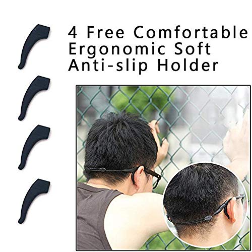 JBER Eyeglass Retainer, No Tail Eyeglasses and Sunglasses Holder Strap with 4 Anti-Slip Hooks (9-13.8 in) - Thumbnail 4