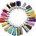 41 pcs of Mix Colors Leather Tassel with Silver White Caps Cell Phone Straps/DIY Charms