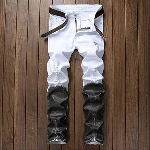 WSSBK Broken Coated Ripped Jeans Men Cotton Trousers Zipper