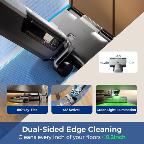 Wet Dry Vacuum Cleaner, 45kPa Vacuum Mop All in One, Mop Vacuum Cleaner for Hard Floor Cordless Vacuum Mop Combo with Self-Cleaning,75 Mins Runtime, Anti-Tangle, LED Light,180° Lay-Flat,Self Propelled