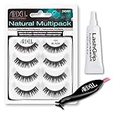 Ardell Fake Eyelashes Value Pack - Natural Multipack 101, LashGrip Strip Adhesive, Dual Lash Applicator - Everything You Need For Perfect False Eyelashes