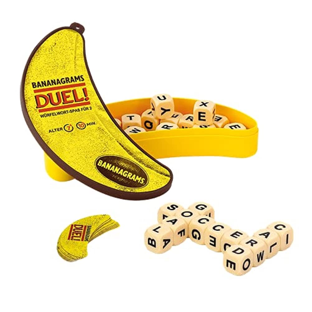 BANANAGRAMS, Duel, Family Game, Word Game, 2 Players, from 7+ Years, 10+ Minutes, German
