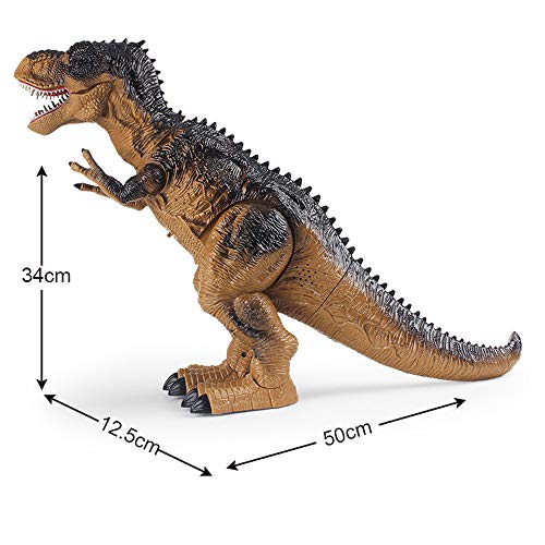Sikye Electronic Dinosaur Robot Toy, Multi-Functional Walking Dinosaur Battery Powered Toy for Kids Sprays, Flashing,Live Sound, Remote Control (A)