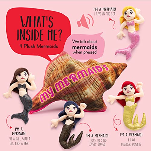 Plush Talking My Mermaids Toy Set Includes 4 Soft and Lovable Plush Mermaids with A Plush